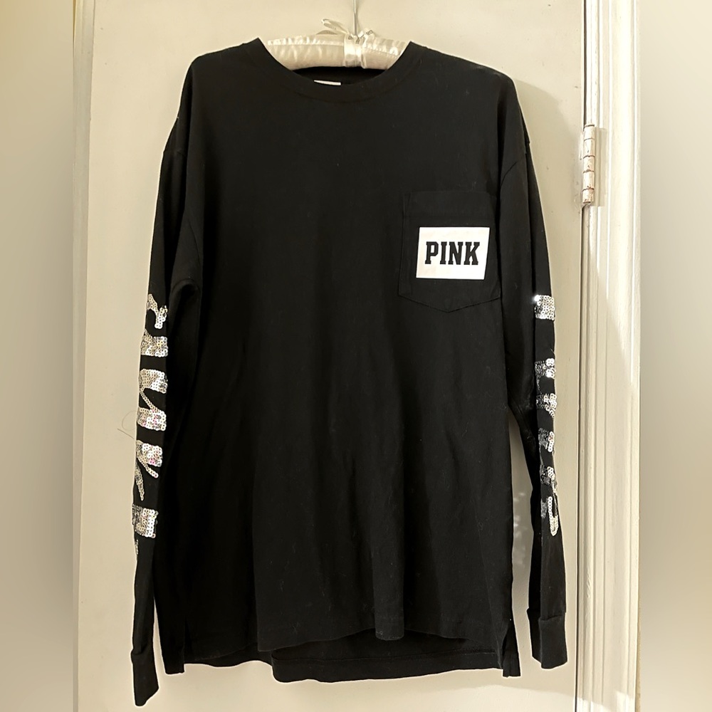 Victoria’s Secret PINK Cotton Long Sleeve Campus T-Shirt
